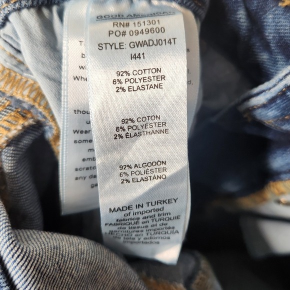 Good American High Rise Button Fly Skinny Jeans Dark Wash Size 6 28 GWADJ014T - Picture 5 of 5